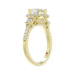 14K YELLOW GOLD 1/2CT ROUND/BAGUETTE DIAMOND LADIES SEMI MOUNT RING(CENTER STONE MOUNT OVAL DIAMOND 1CT) - Image 2