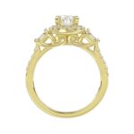 14K YELLOW GOLD 1/2CT ROUND/BAGUETTE DIAMOND LADIES SEMI MOUNT RING(CENTER STONE MOUNT OVAL DIAMOND 1CT) - Image 4