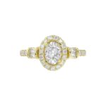 14K YELLOW GOLD 1/2CT ROUND/BAGUETTE DIAMOND LADIES SEMI MOUNT RING(CENTER STONE MOUNT OVAL DIAMOND 1CT) - Image 6