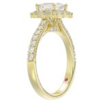 14K YELLOW GOLD 1/2CT ROUND/BAGUETTE DIAMOND LADIES SEMI MOUNT RING(CENTER STONE MOUNT PRINCESS DIAMOND 1CT) - Image 2