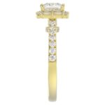 14K YELLOW GOLD 1/2CT ROUND/BAGUETTE DIAMOND LADIES SEMI MOUNT RING(CENTER STONE MOUNT PRINCESS DIAMOND 1CT) - Image 5