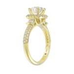 14K YELLOW GOLD 1/2CT ROUND/BAGUETTE DIAMOND LADIES SEMI MOUNT RING(CENTER STONE MOUNT ROUND DIAMOND 1CT) - Image 2