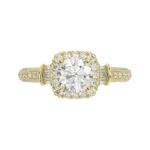 14K YELLOW GOLD 1/2CT ROUND/BAGUETTE DIAMOND LADIES SEMI MOUNT RING(CENTER STONE MOUNT ROUND DIAMOND 1CT) - Image 6