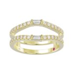 14K YELLOW GOLD 1/2CT ROUND/BAGUETTE DIAMOND LADIES WRAP RING