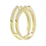 14K YELLOW GOLD 1/2CT ROUND/BAGUETTE DIAMOND LADIES WRAP RING - Image 3