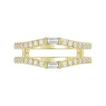 14K YELLOW GOLD 1/2CT ROUND/BAGUETTE DIAMOND LADIES WRAP RING - Image 5