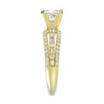 14K YELLOW GOLD 1/2CT ROUND/BAGUETTE/PRINCESS DIAMOND LADIES SEMI MOUNT RING(CENTER STONE MOUNT PRINCESS DIAMOND 1CT) - Image 5