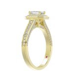 14K YELLOW GOLD 1/2CT ROUND/EMERALD DIAMOND LADIES RING(CENTER STONE MOUNT EMERALD DIAMOND 1CT) - Image 3
