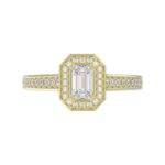 14K YELLOW GOLD 1/2CT ROUND/EMERALD DIAMOND LADIES RING(CENTER STONE MOUNT EMERALD DIAMOND 1CT) - Image 4