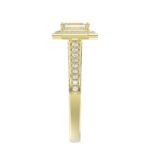 14K YELLOW GOLD 1/2CT ROUND/EMERALD DIAMOND LADIES RING(CENTER STONE MOUNT EMERALD DIAMOND 1CT) - Image 5