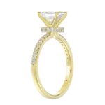 14K YELLOW GOLD 1/2CT ROUND/EMERALD DIAMOND LADIES SEMI MOUNT BRIDAL SET(CENTER STONE MOUNT EMERALD DIAMOND 1CT) - Image 3