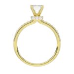 14K YELLOW GOLD 1/2CT ROUND/EMERALD DIAMOND LADIES SEMI MOUNT BRIDAL SET(CENTER STONE MOUNT EMERALD DIAMOND 1CT) - Image 5