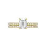 14K YELLOW GOLD 1/2CT ROUND/EMERALD DIAMOND LADIES SEMI MOUNT BRIDAL SET(CENTER STONE MOUNT EMERALD DIAMOND 1CT) - Image 7