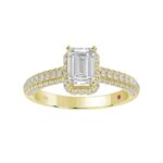14K YELLOW GOLD 1/2CT ROUND/EMERALD DIAMOND LADIES SEMI MOUNT RING(CENTER STONE MOUNT EMERALD DIAMOND 1CT) - Image 3