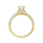 14K YELLOW GOLD 1/2CT ROUND/EMERALD DIAMOND LADIES SEMI MOUNT RING(CENTER STONE MOUNT EMERALD DIAMOND 1CT) - Image 4