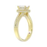 14K YELLOW GOLD 1/2CT ROUND/EMERALD DIAMOND LADIES SEMI MOUNT RING(CENTER STONE MOUNT EMERALD DIAMOND 1CT) - Image 2