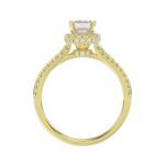 14K YELLOW GOLD 1/2CT ROUND/EMERALD DIAMOND LADIES SEMI MOUNT RING(CENTER STONE MOUNT EMERALD DIAMOND 1CT) - Image 4