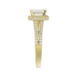 14K YELLOW GOLD 1/2CT ROUND/EMERALD DIAMOND LADIES SEMI MOUNT RING(CENTER STONE MOUNT EMERALD DIAMOND 1CT) - Image 5