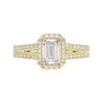 14K YELLOW GOLD 1/2CT ROUND/EMERALD DIAMOND LADIES SEMI MOUNT RING(CENTER STONE MOUNT EMERALD DIAMOND 1CT) - Image 6