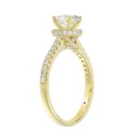 14K YELLOW GOLD 1/2CT ROUND/OVAL DIAMOND LADIES SEMI MOUNT BRIDAL SET(CENTER STONE MOUNT OVAL DIAMOND 1CT) - Image 2