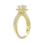 14K YELLOW GOLD 1/2CT ROUND/OVAL DIAMOND LADIES SEMI MOUNT RING(CENTER STONE MOUNT OVAL DIAMOND 1CT) - Image 2