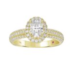 14K YELLOW GOLD 1/2CT ROUND/OVAL DIAMOND LADIES SEMI MOUNT RING(CENTER STONE MOUNT OVAL DIAMOND 1CT) - Image 3