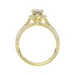 14K YELLOW GOLD 1/2CT ROUND/OVAL DIAMOND LADIES SEMI MOUNT RING(CENTER STONE MOUNT OVAL DIAMOND 1CT) - Image 4