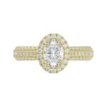 14K YELLOW GOLD 1/2CT ROUND/OVAL DIAMOND LADIES SEMI MOUNT RING(CENTER STONE MOUNT OVAL DIAMOND 1CT) - Image 6