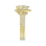 14K YELLOW GOLD 1/2CT ROUND/PEAR DIAMOND LADIES BRIDAL SET(CENTER STONE MOUNT PEAR DIAMOND 1CT) - Image 5