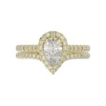 14K YELLOW GOLD 1/2CT ROUND/PEAR DIAMOND LADIES BRIDAL SET(CENTER STONE MOUNT PEAR DIAMOND 1CT) - Image 6