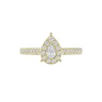 14K YELLOW GOLD 1/2CT ROUND/PEAR DIAMOND LADIES RING - Image 6