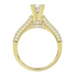 14K YELLOW GOLD 1/2CT ROUND/PRINCESS DIAMOND LADIES SEMI MOUNT RING(CENTER STONE MOUNT PRINCESS DIAMOND 1CT) - Image 2