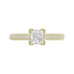 14K YELLOW GOLD 1/2CT ROUND/PRINCESS DIAMOND LADIES SEMI MOUNT RING(CENTER STONE MOUNT PRINCESS DIAMOND 1CT) - Image 4