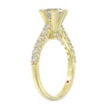 14K YELLOW GOLD 1/2CT ROUND/PRINCESS DIAMOND LADIES SEMI MOUNT RING(CENTER STONE MOUNT PRINCESS DIAMOND 1CT) - Image 3