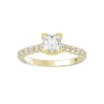 14K YELLOW GOLD 1/2CT ROUND/PRINCESS DIAMOND LADIES SEMI MOUNT RING(CENTER STONE MOUNT PRINCESS DIAMOND 1CT) - Image 4