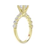 14K YELLOW GOLD 1/2CT ROUND/PRINCESS DIAMOND LADIES SEMI MOUNT RING(CENTER STONE MOUNT PRINCESS DIAMOND 1CT) - Image 3