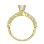 14K YELLOW GOLD 1/2CT ROUND/PRINCESS DIAMOND LADIES SEMI MOUNT RING(CENTER STONE MOUNT PRINCESS DIAMOND 1CT) - Image 5