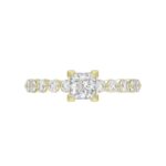 14K YELLOW GOLD 1/2CT ROUND/PRINCESS DIAMOND LADIES SEMI MOUNT RING(CENTER STONE MOUNT PRINCESS DIAMOND 1CT) - Image 7