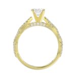 14K YELLOW GOLD 1/3CT ROUND DIAMOND LADIES SEMI MOUNT RING(CENTER STONE MOUNT OVAL DIAMOND 1CT) - Image 4