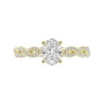 14K YELLOW GOLD 1/3CT ROUND DIAMOND LADIES SEMI MOUNT RING(CENTER STONE MOUNT OVAL DIAMOND 1CT) - Image 6