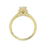 14K YELLOW GOLD 1/3CT ROUND/PEAR DIAMOND LADIES RING(CENTER STONE MOUNT PEAR DIAMOND 1CT) - Image 4