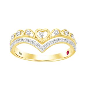 14K YELLOW GOLD 1/4CT ROUND DIAMOND LADIES RING