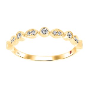 14K YELLOW GOLD 1/4CT ROUND DIAMOND LADIES RING