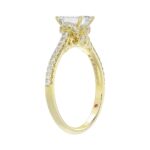 14K YELLOW GOLD 1/4CT ROUND DIAMOND LADIES SEMI MOUNT RING(CENTER STONE MOUNT EMERALD DIAMOND 1CT) - Image 3
