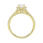 14K YELLOW GOLD 1/4CT ROUND DIAMOND LADIES SEMI MOUNT RING(CENTER STONE MOUNT EMERALD DIAMOND 1CT) - Image 4