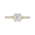 14K YELLOW GOLD 1/4CT ROUND DIAMOND LADIES SEMI MOUNT RING(CENTER STONE MOUNT EMERALD DIAMOND 1CT) - Image 6