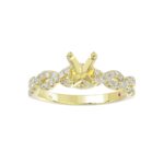 14K YELLOW GOLD 1/4CT ROUND DIAMOND LADIES SEMI MOUNT RING(CENTER STONE MOUNT OVAL DIAMOND 1CT - Image 2