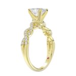 14K YELLOW GOLD 1/4CT ROUND DIAMOND LADIES SEMI MOUNT RING(CENTER STONE MOUNT OVAL DIAMOND 1CT - Image 3