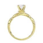 14K YELLOW GOLD 1/4CT ROUND DIAMOND LADIES SEMI MOUNT RING(CENTER STONE MOUNT OVAL DIAMOND 1CT - Image 5