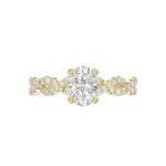 14K YELLOW GOLD 1/4CT ROUND DIAMOND LADIES SEMI MOUNT RING(CENTER STONE MOUNT OVAL DIAMOND 1CT - Image 7